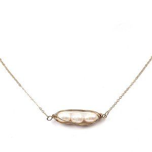Gold Triple Freshwater Pearl Necklace